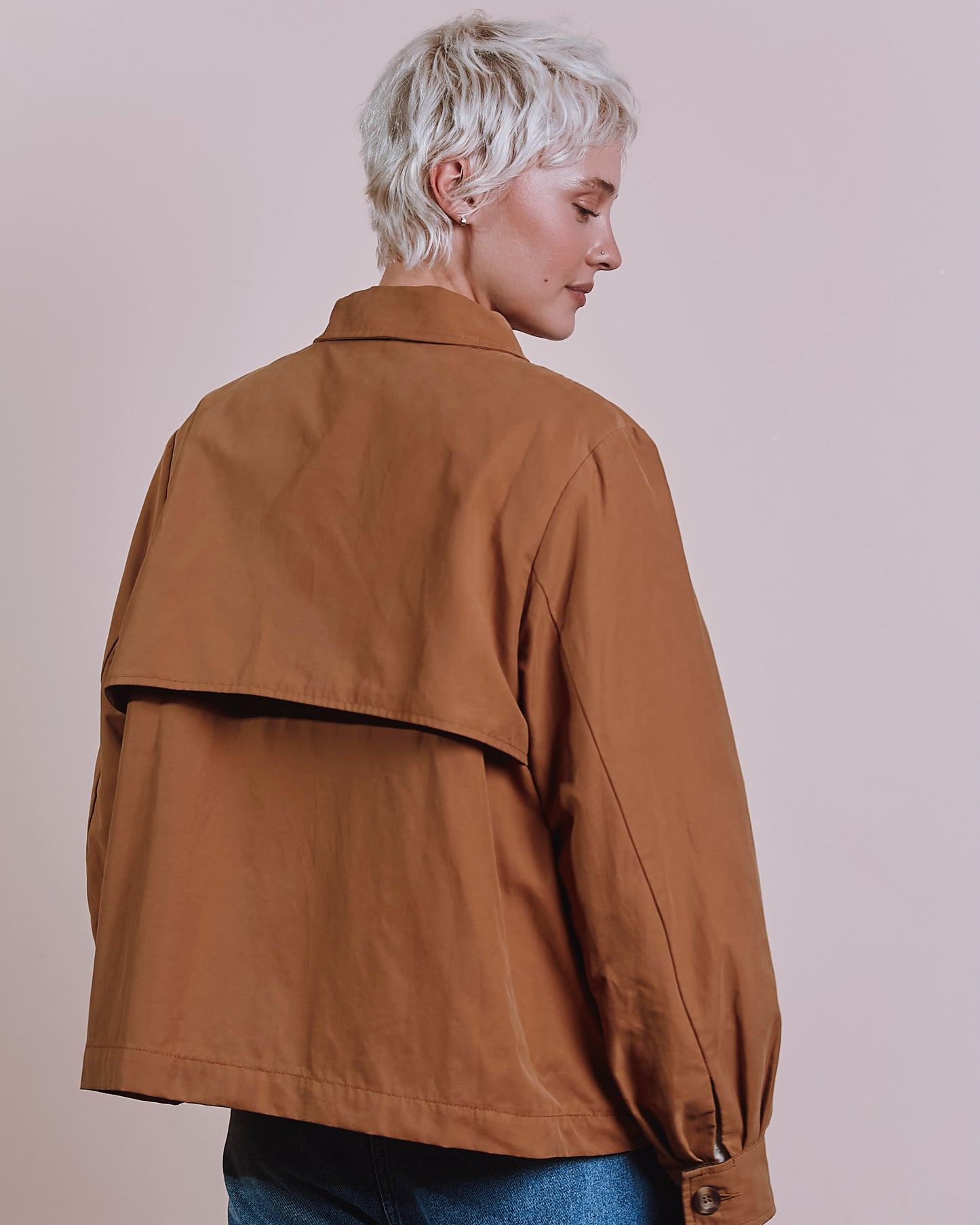 Veste trench - Col à nouer camel