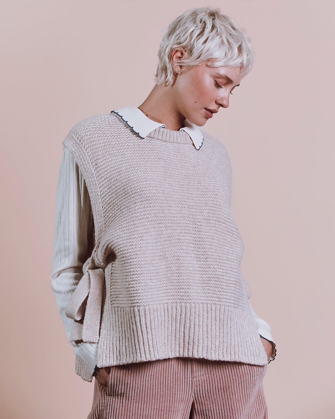 Pull sans manches - A nouer beige
