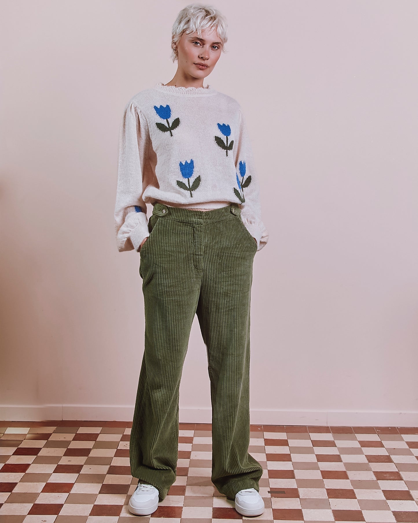 Pull femme - Tulipe bleue