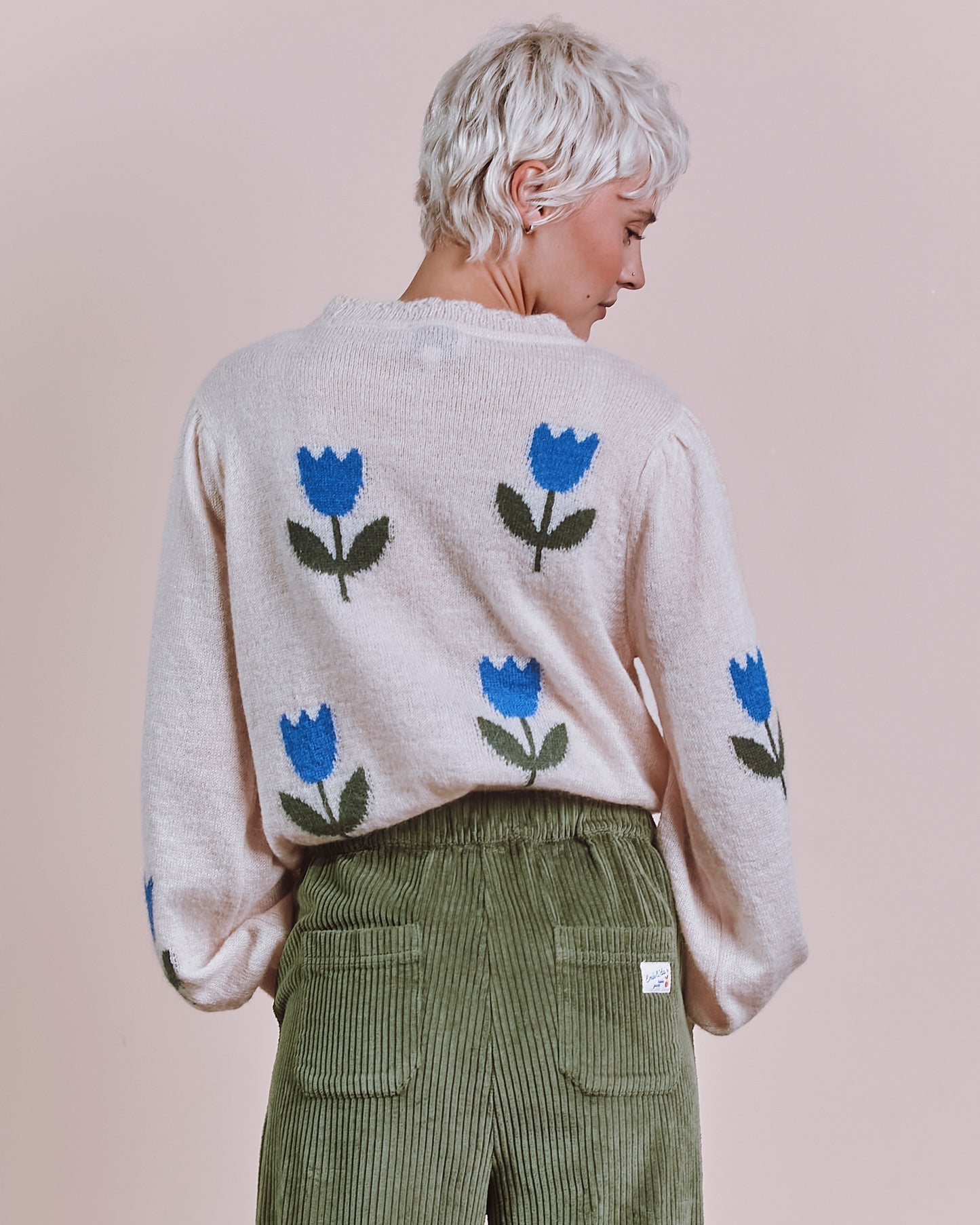 Pull femme - Tulipe bleue