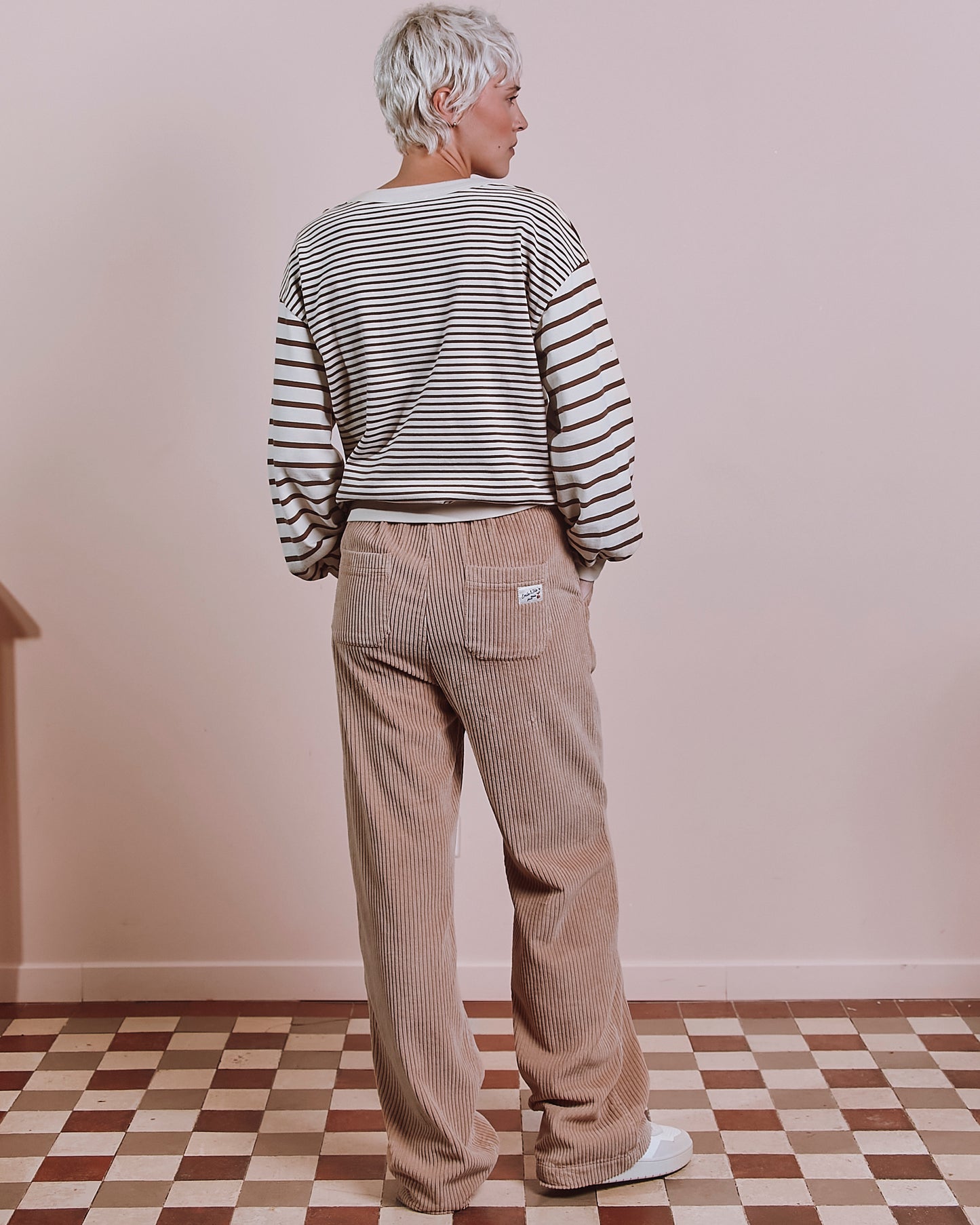 Pantalon - Velours cotelé beige