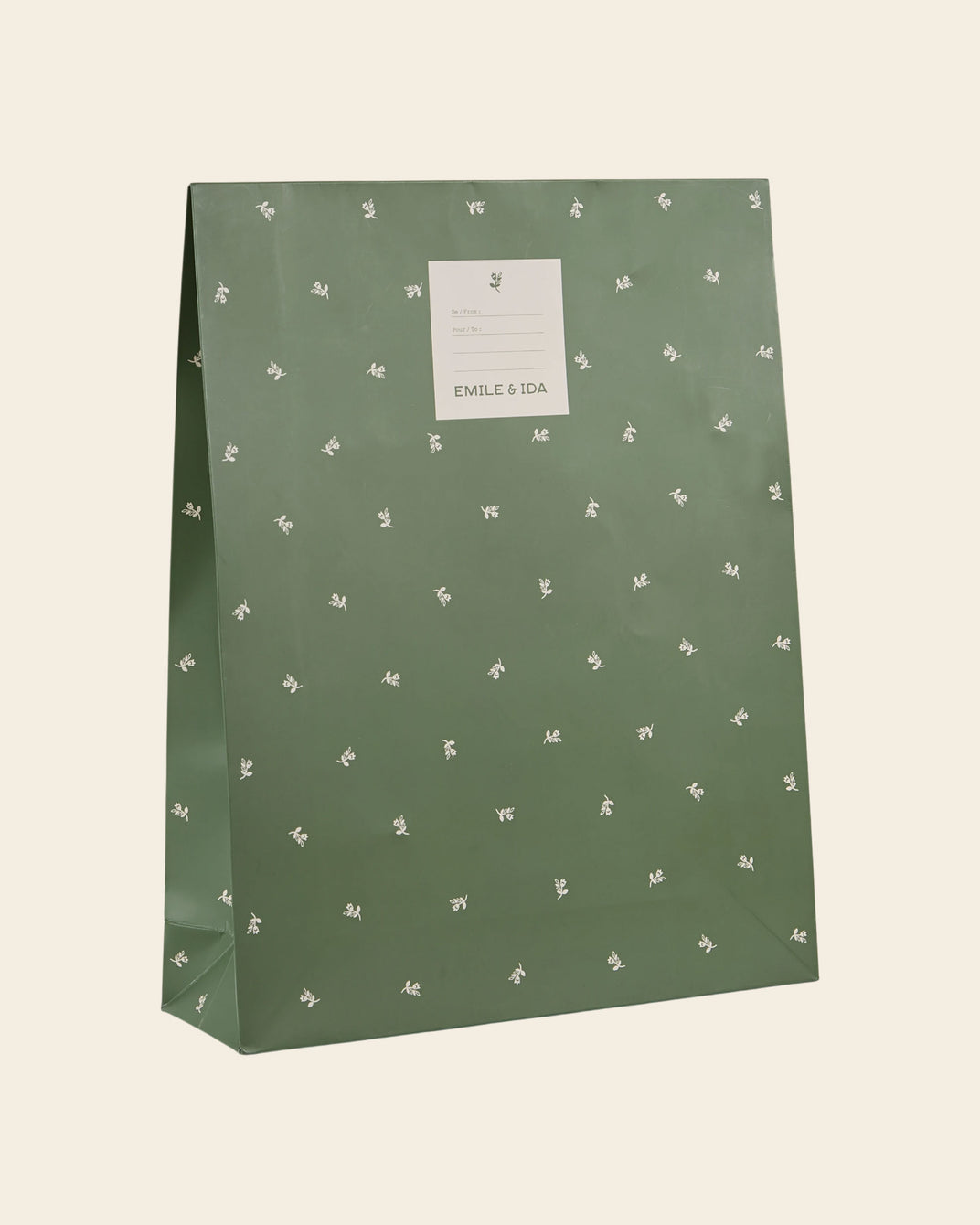 Pochette cadeau jonquille vert