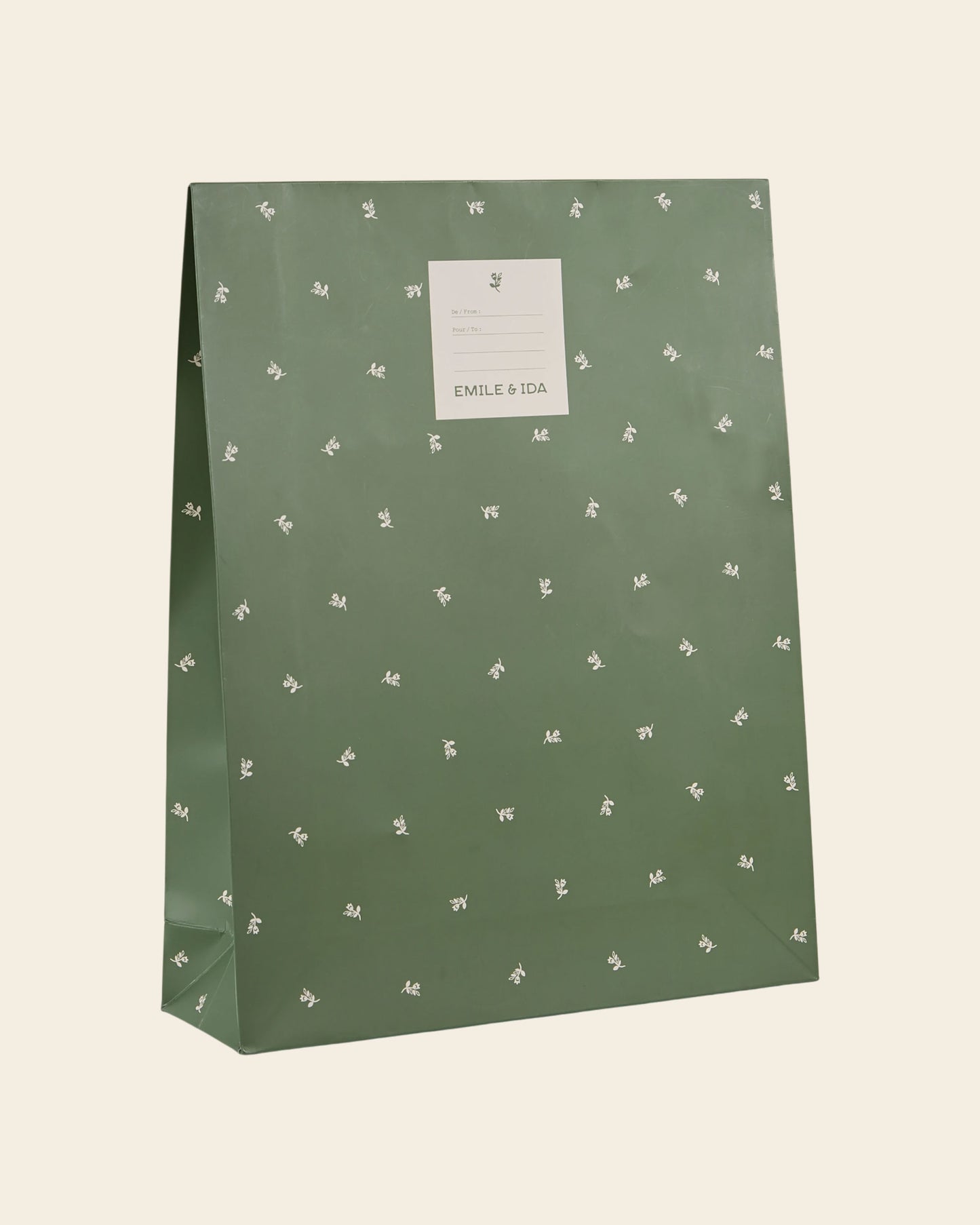 Pochette cadeau jonquille vert