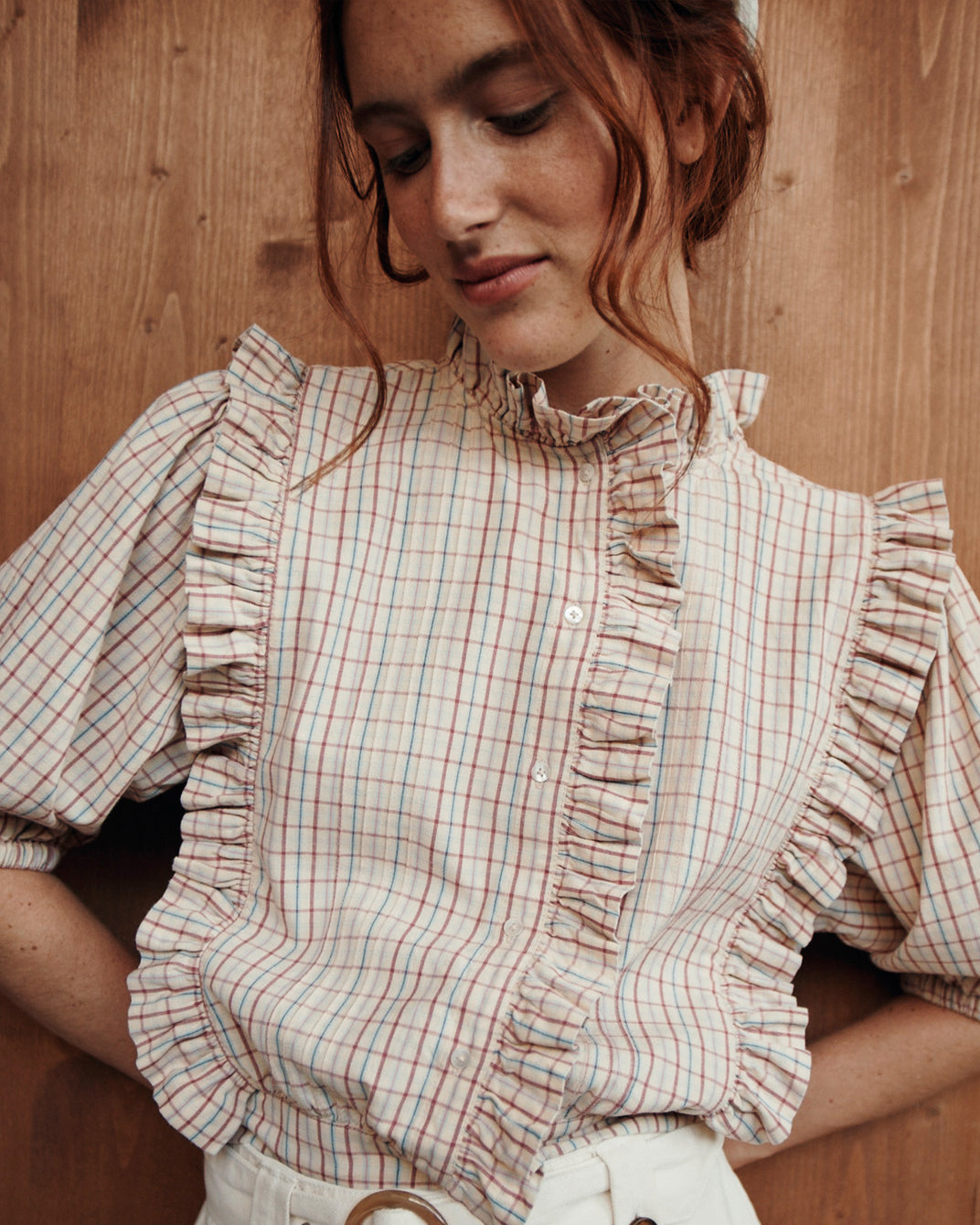 Blouse - Carreaux vanille