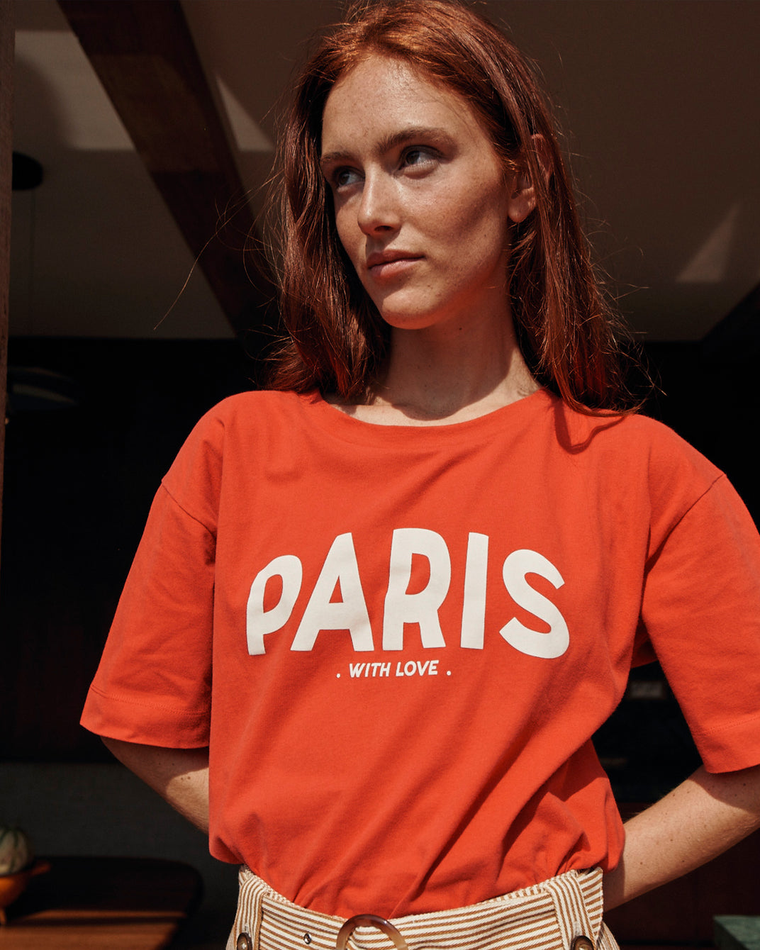 T-shirt Paris coton bio rouge