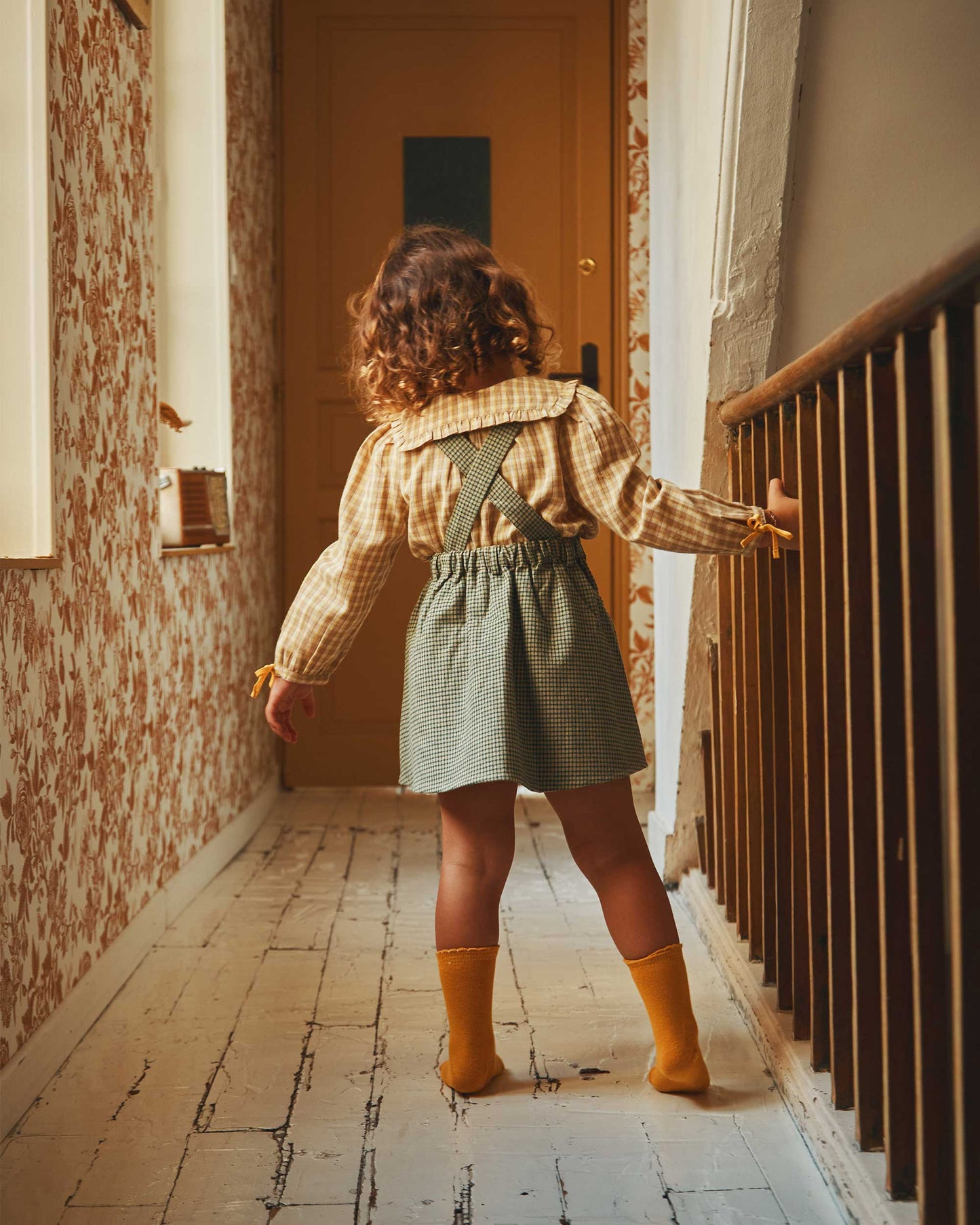 Blouse carreaux Brigitte jaune