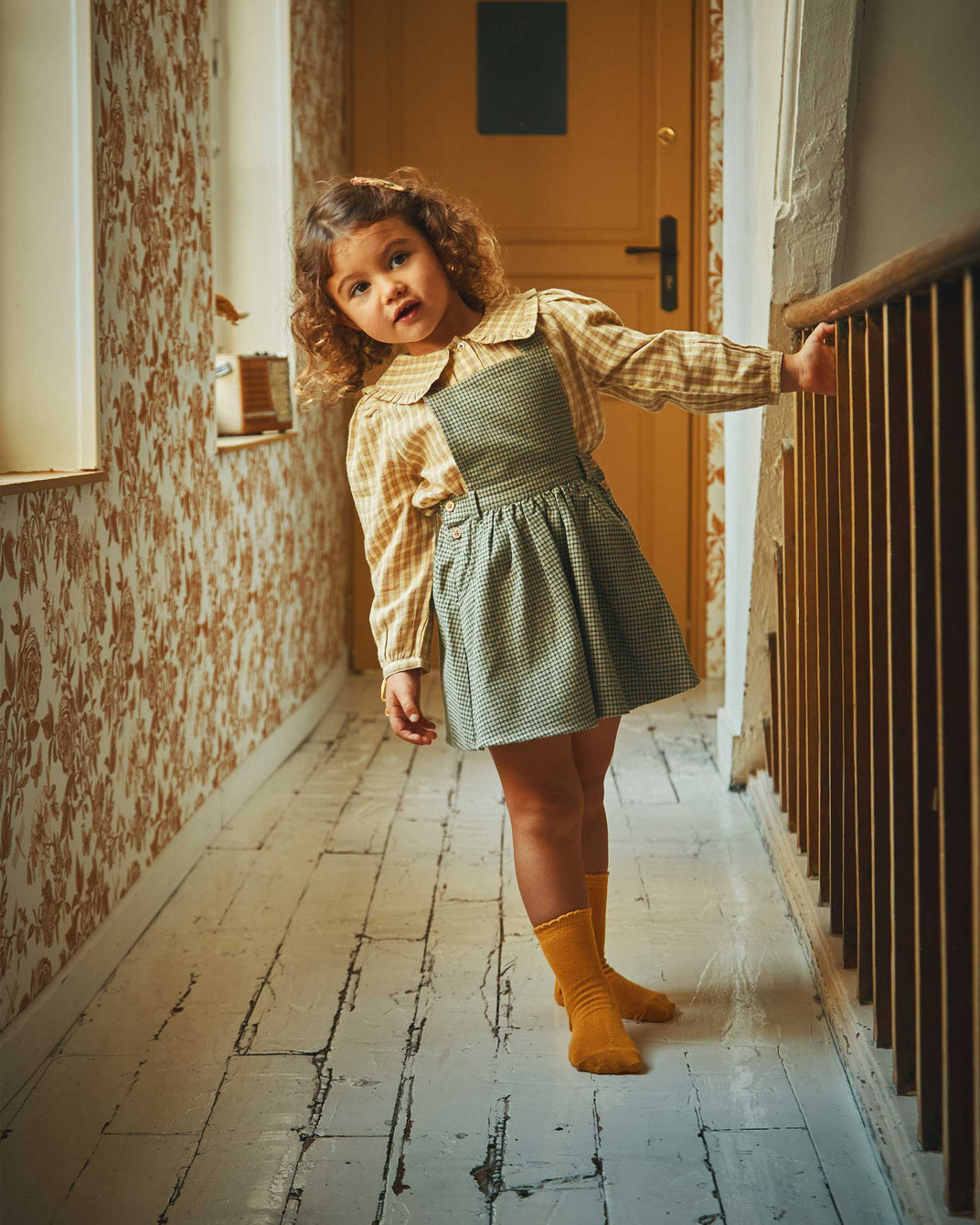 Blouse carreaux Brigitte jaune