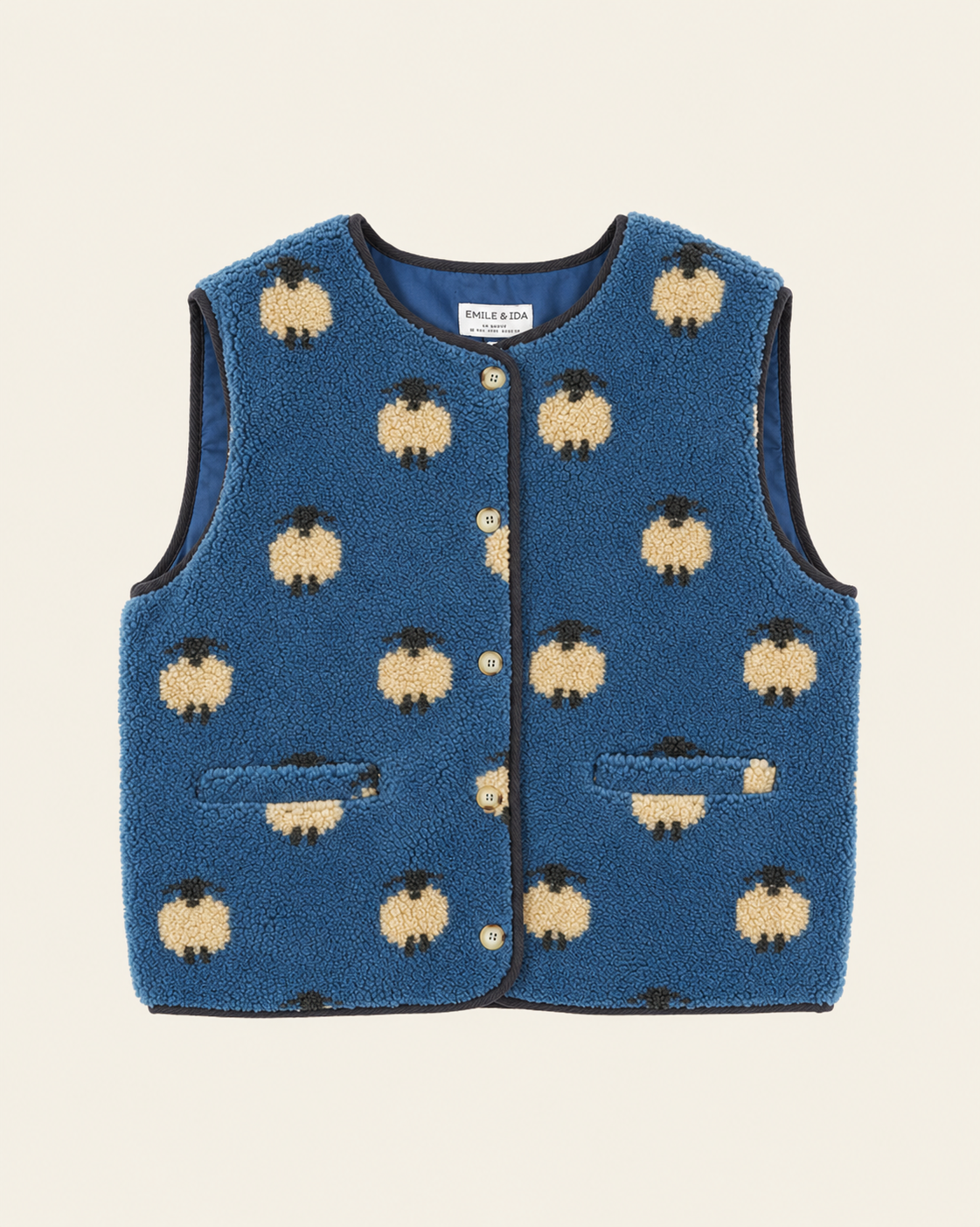 Veste sans manches - Moumoute moutons bleu