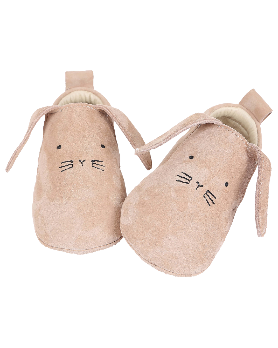 Baby rabbit leather beach slippers