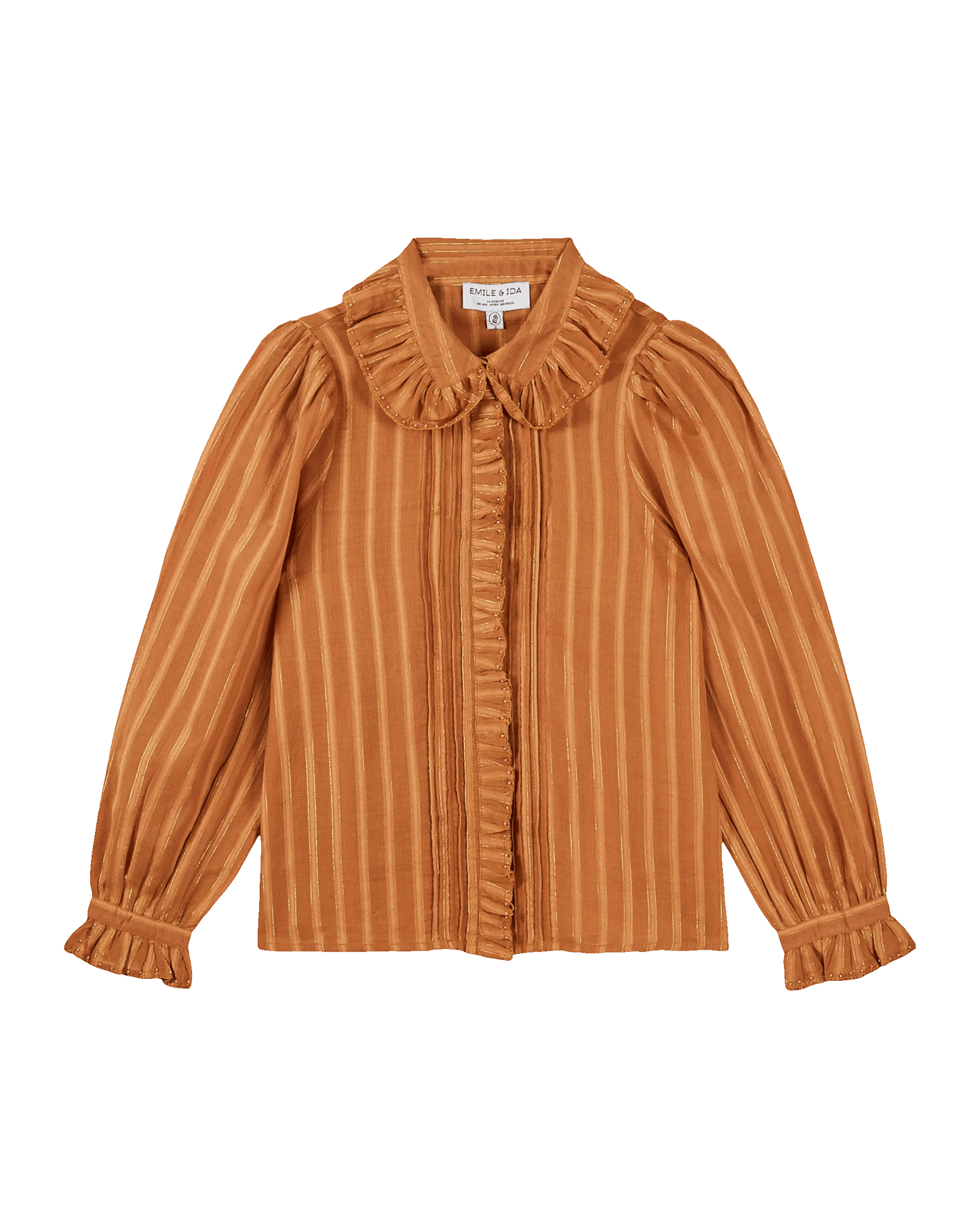 Blouse lurex à perles caramel