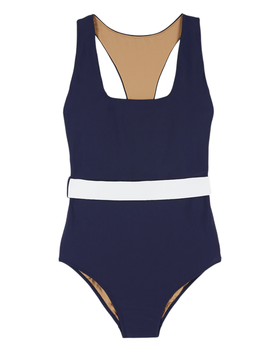 emile et ida Maillot de bain 1 pièce ceinturé marine