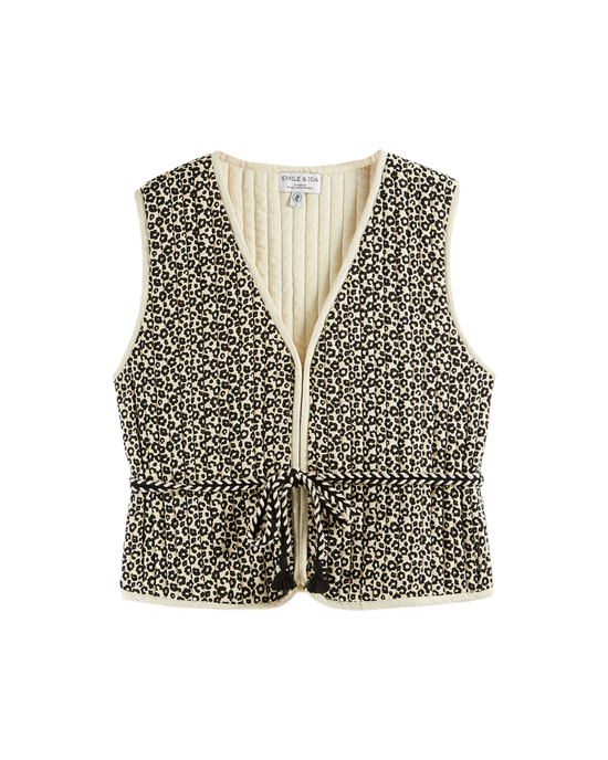 emile et ida Veste sans manches léopard noir et blanc