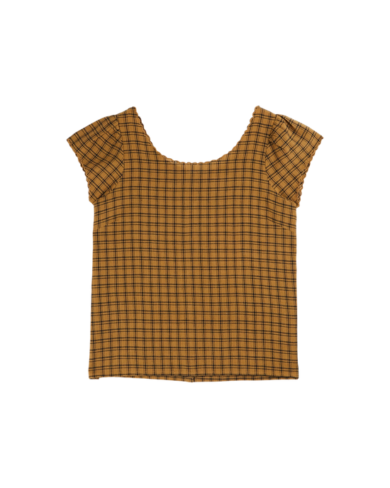emile et ida Top khadi carreaux ocre