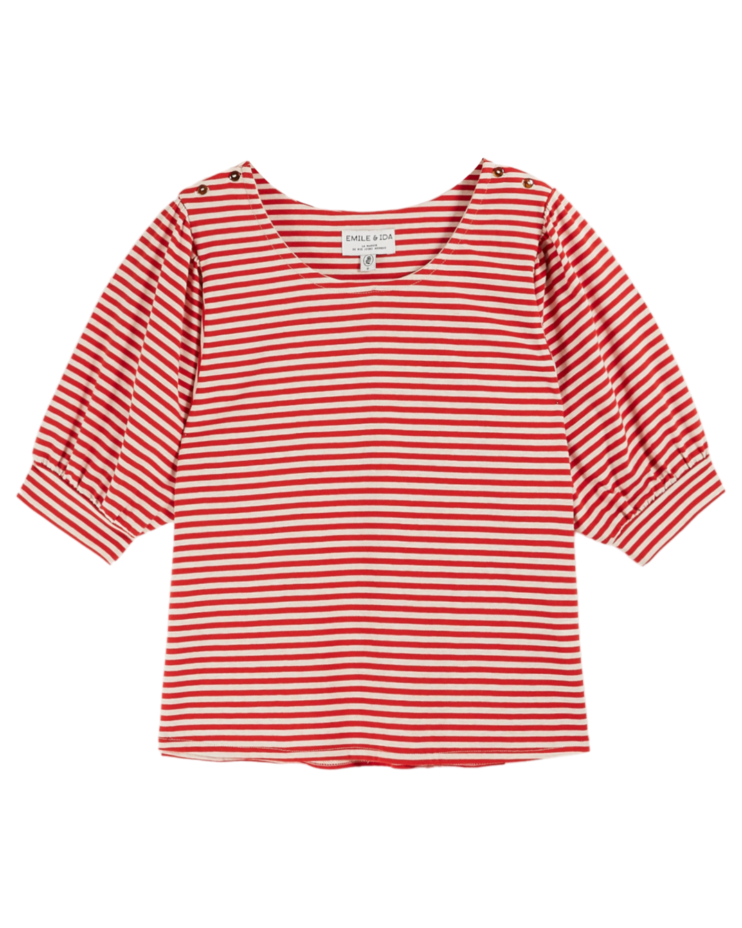 T-shirt - rayures blanc et rouge