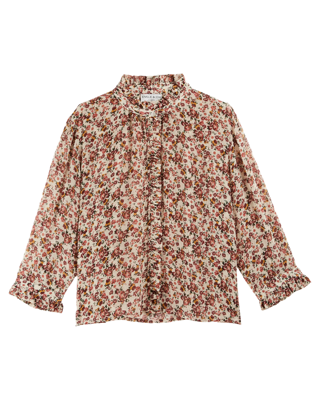 Blouse - volantée crépon myosotis rose