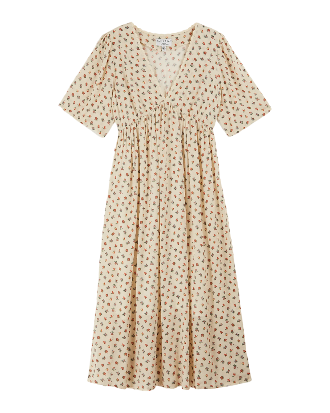 Long ecru freesia dress