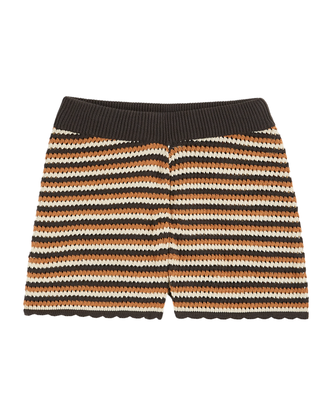 Short - tricot rayures caramel