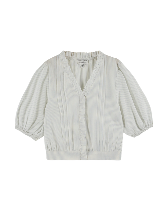 emile et ida Blouse crop rayures ciel