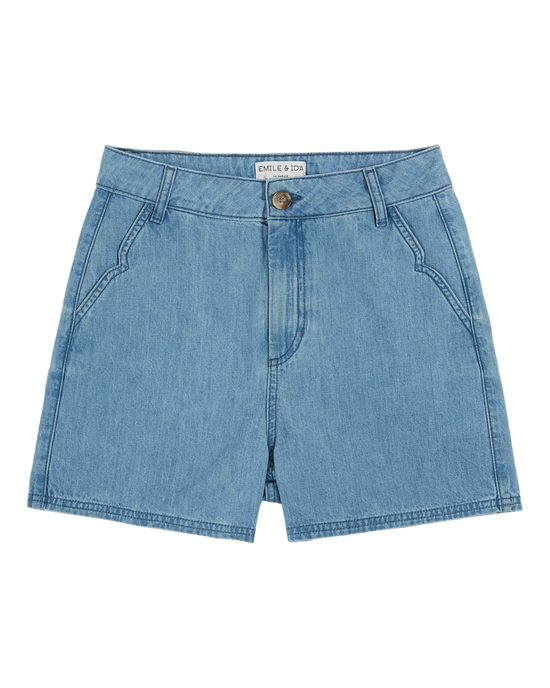 emile et ida Short denim bleu clair