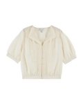 Blouse brodée vintage écru
