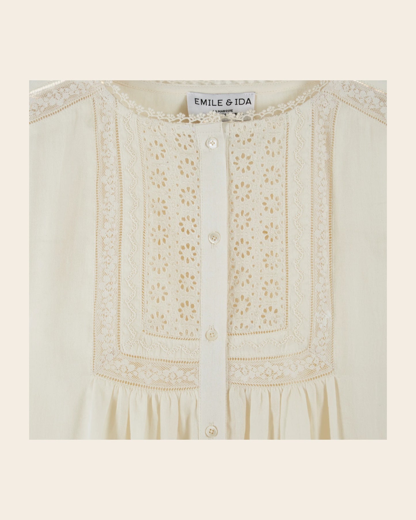 Blouse dentelle écru