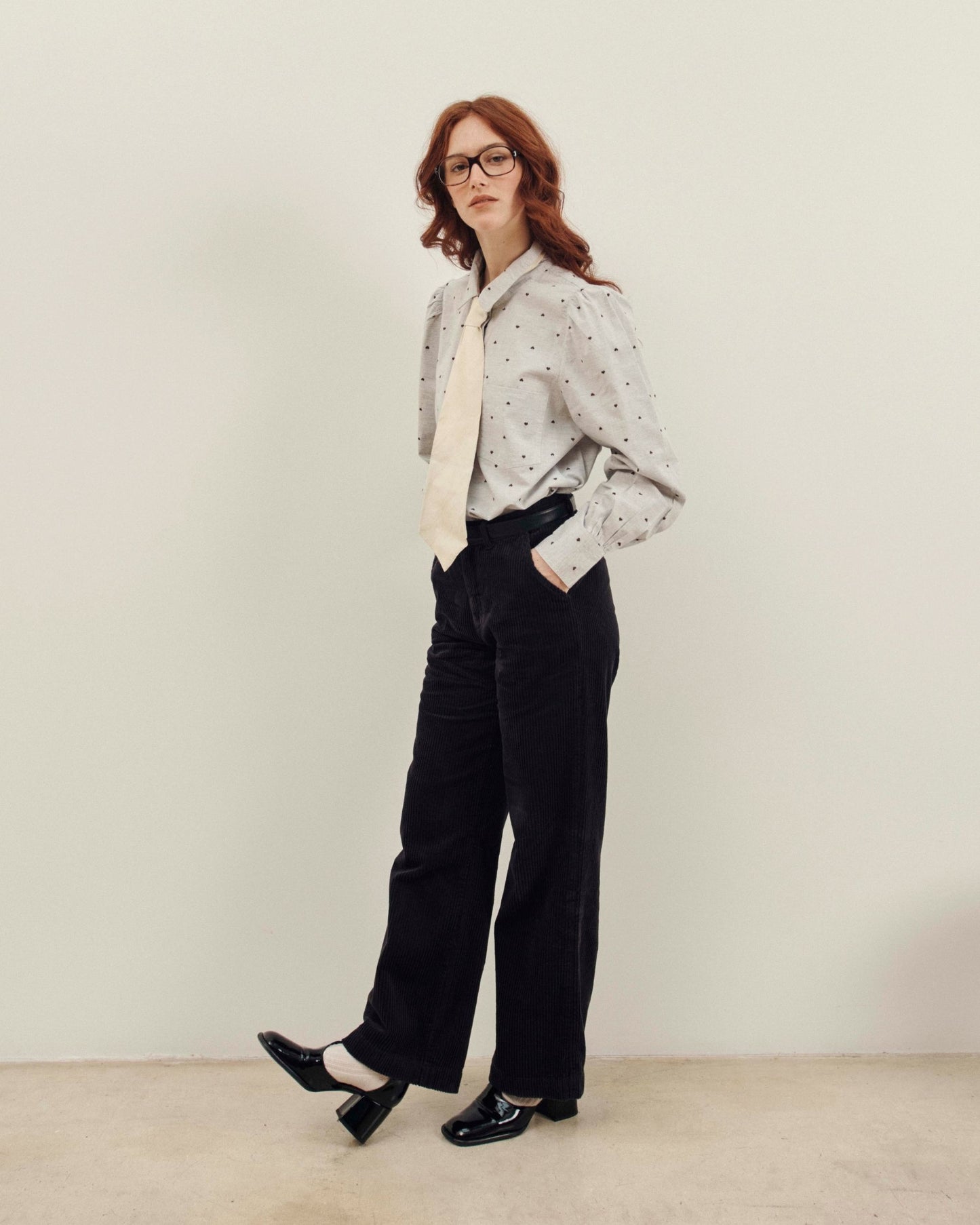 black velvet straight pants