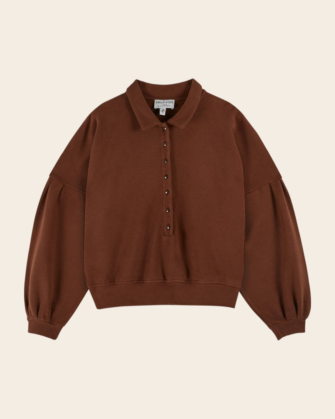 chestnut polo neck sweatshirt