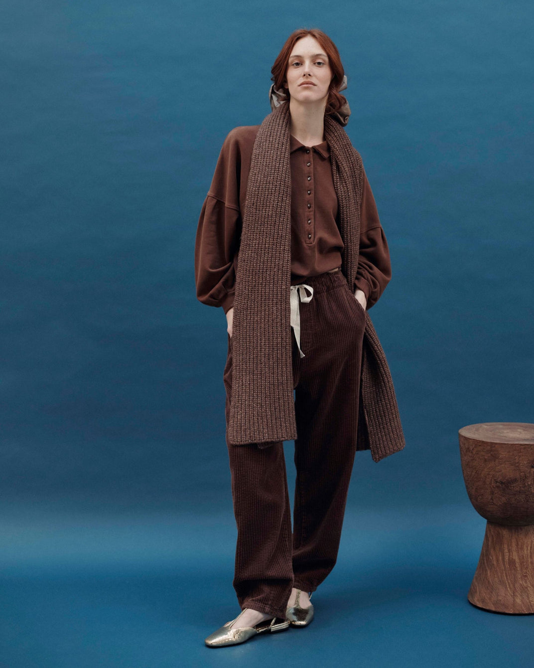 chestnut polo neck sweatshirt