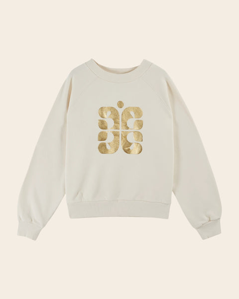 Sweat logo coton bio écru