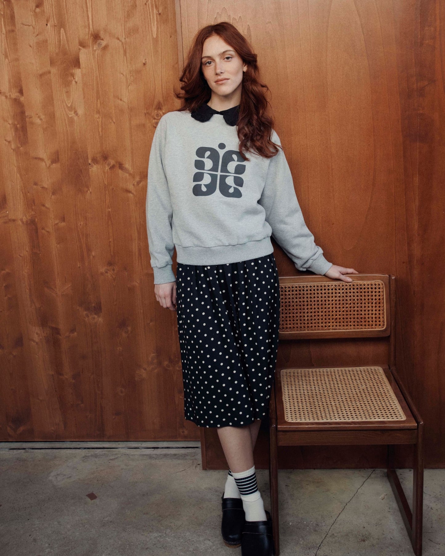 Sweat logo coton bio gris