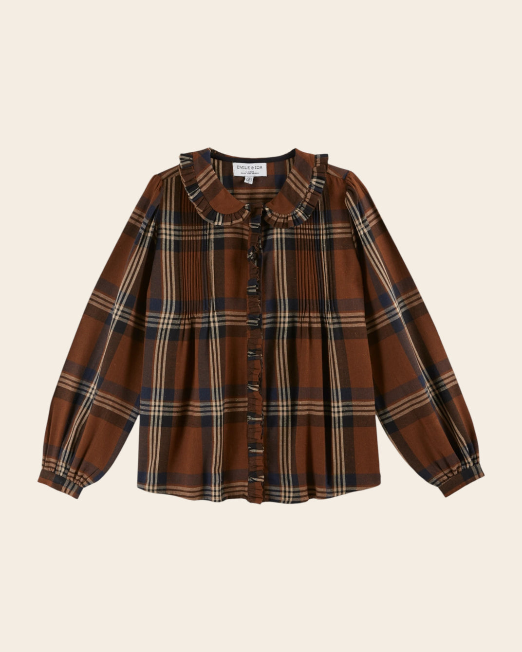 ruffled checkered blouse