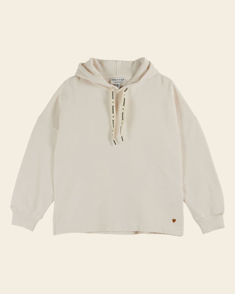 Sweat à capuche coton bio écru