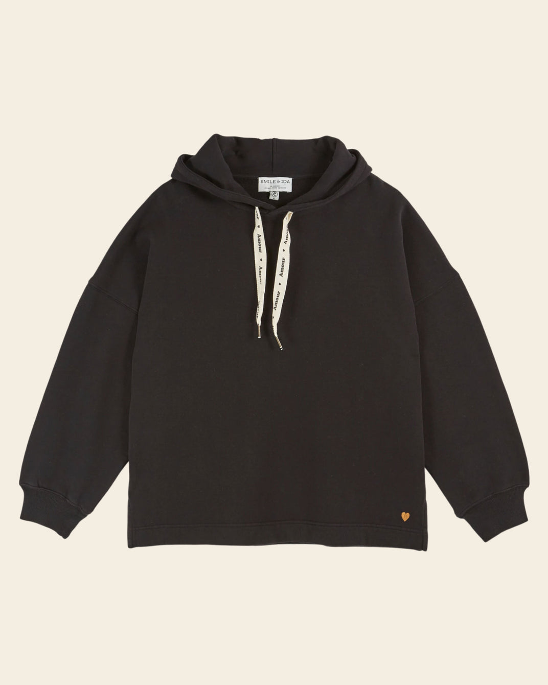 Sweat à capuche coton bio noir