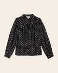 black polka dot collar blouse