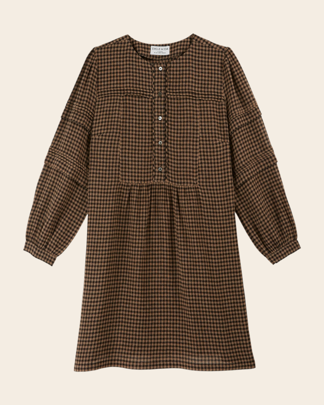 gingham dress with chocolate gingham dress base