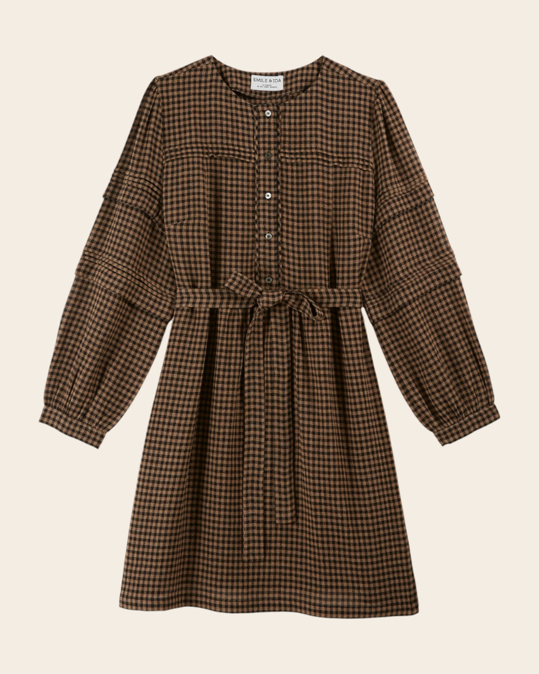 gingham dress with chocolate gingham dress base