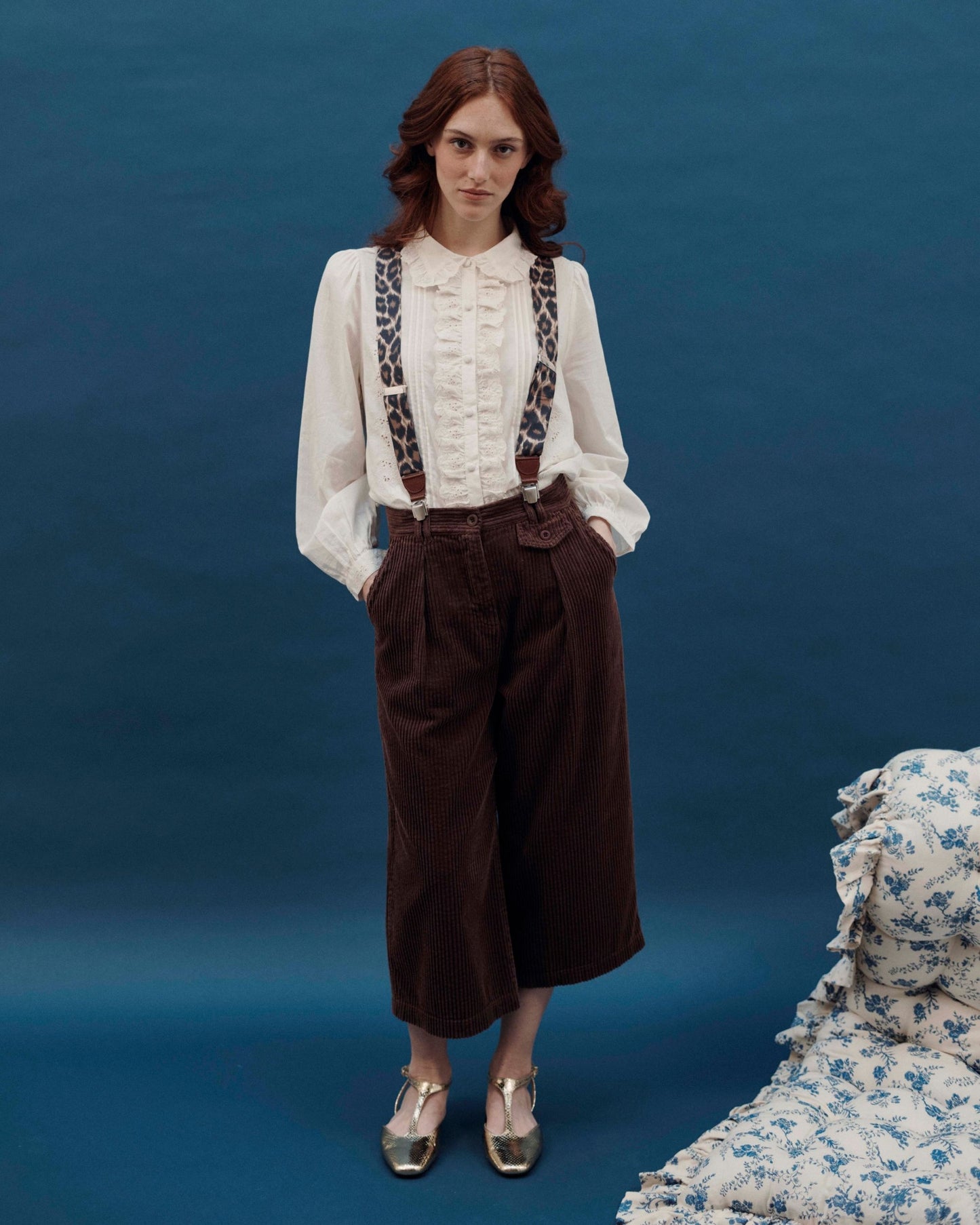Blouse volantée broderie anglaise écru