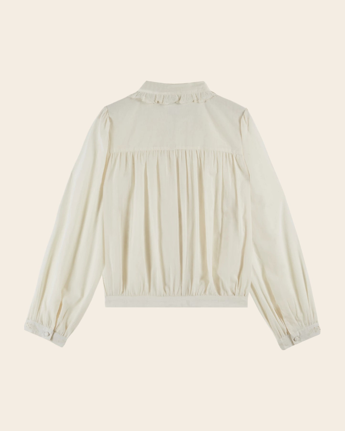 Blouse volantée broderie anglaise écru