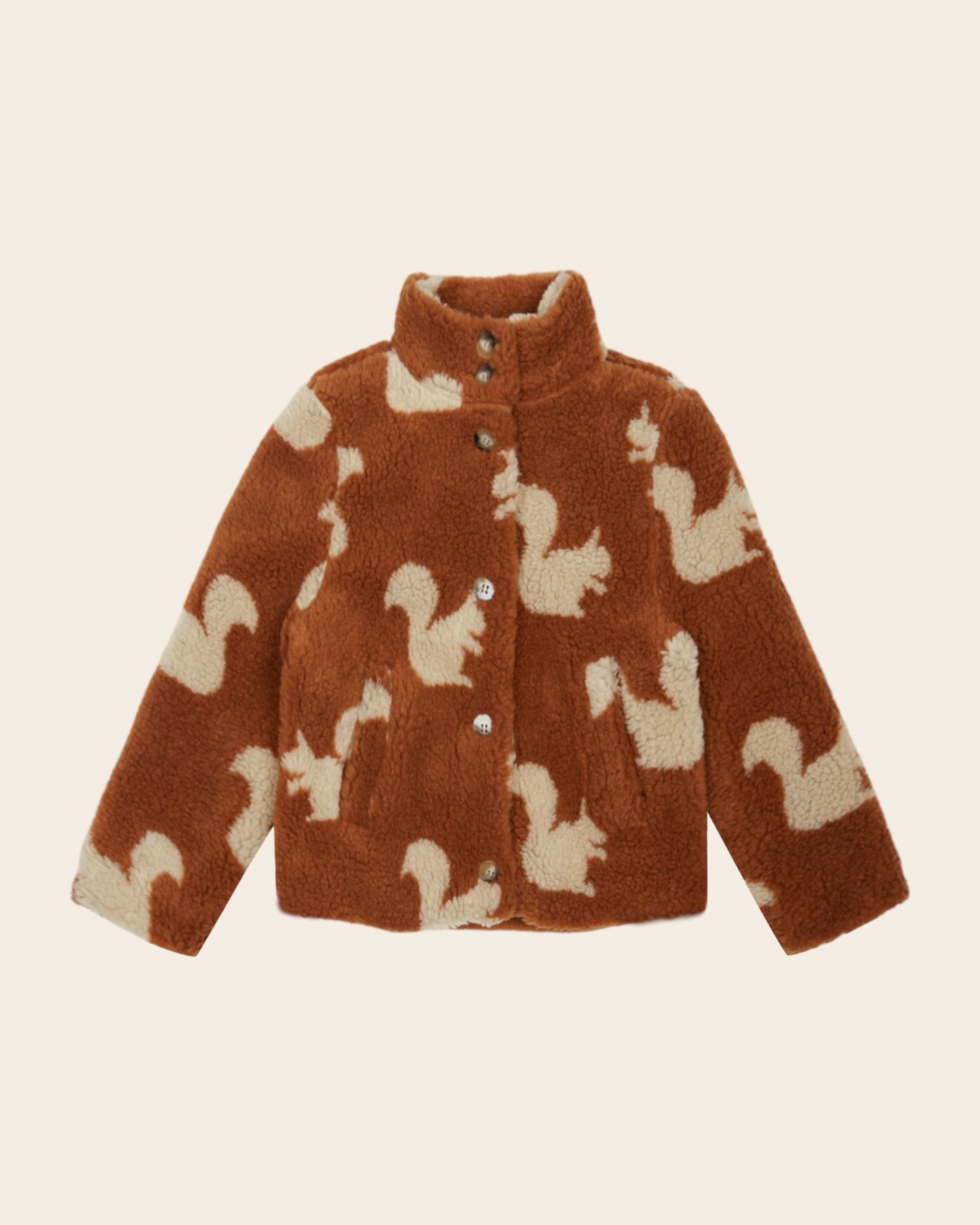 Veste sherpa écureuils marron
