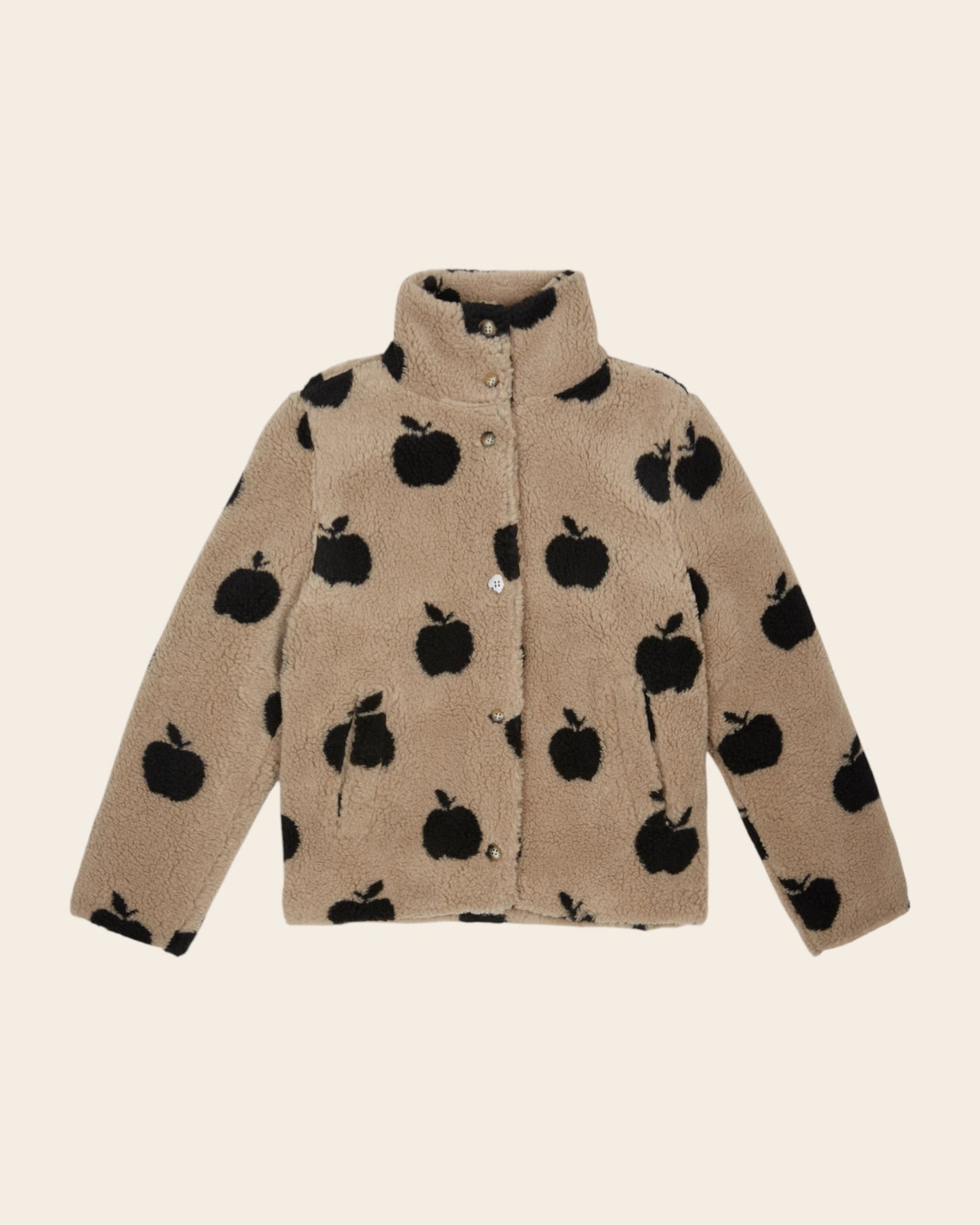 Veste sherpa pommes grège