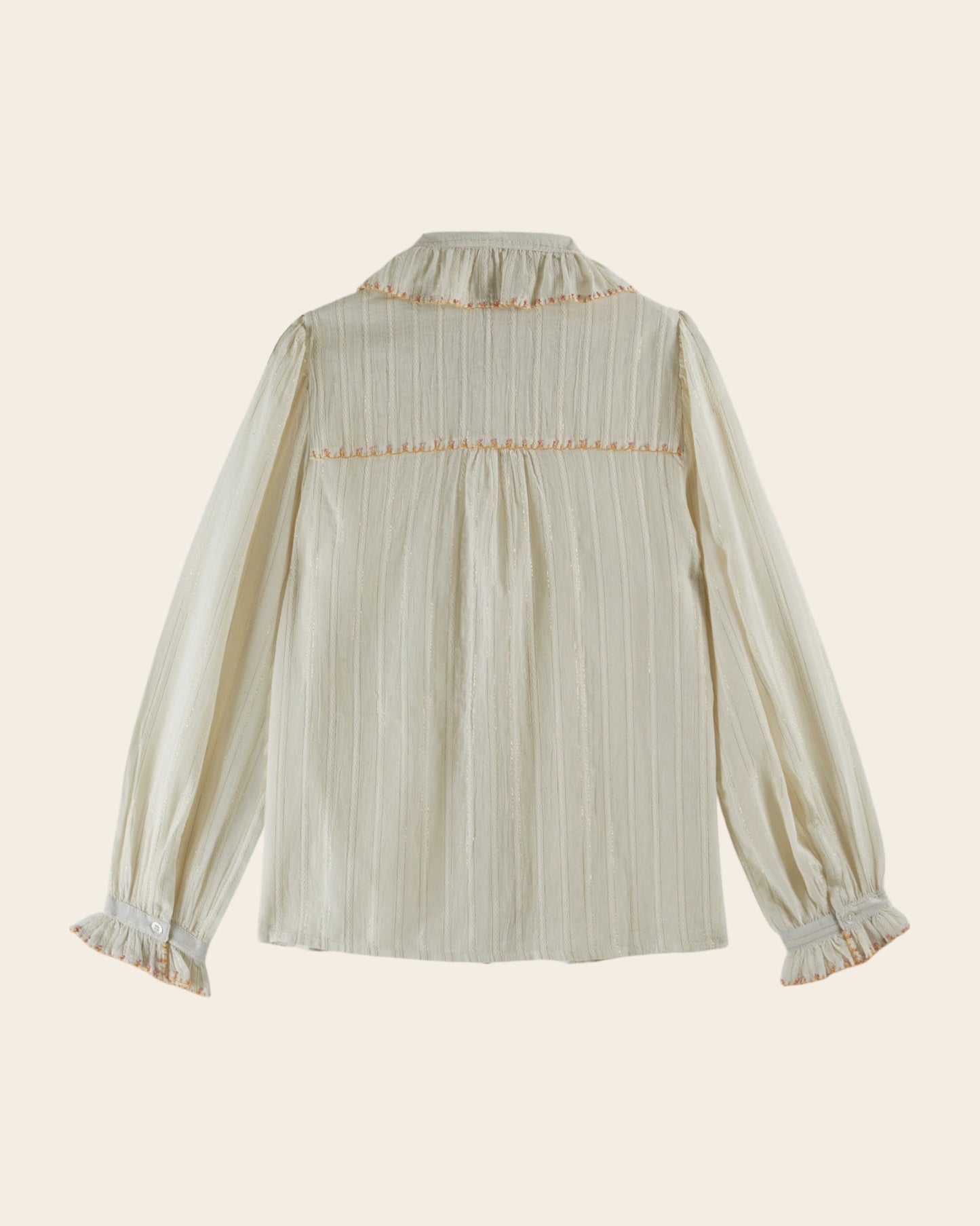 Blouse lurex à perles écru