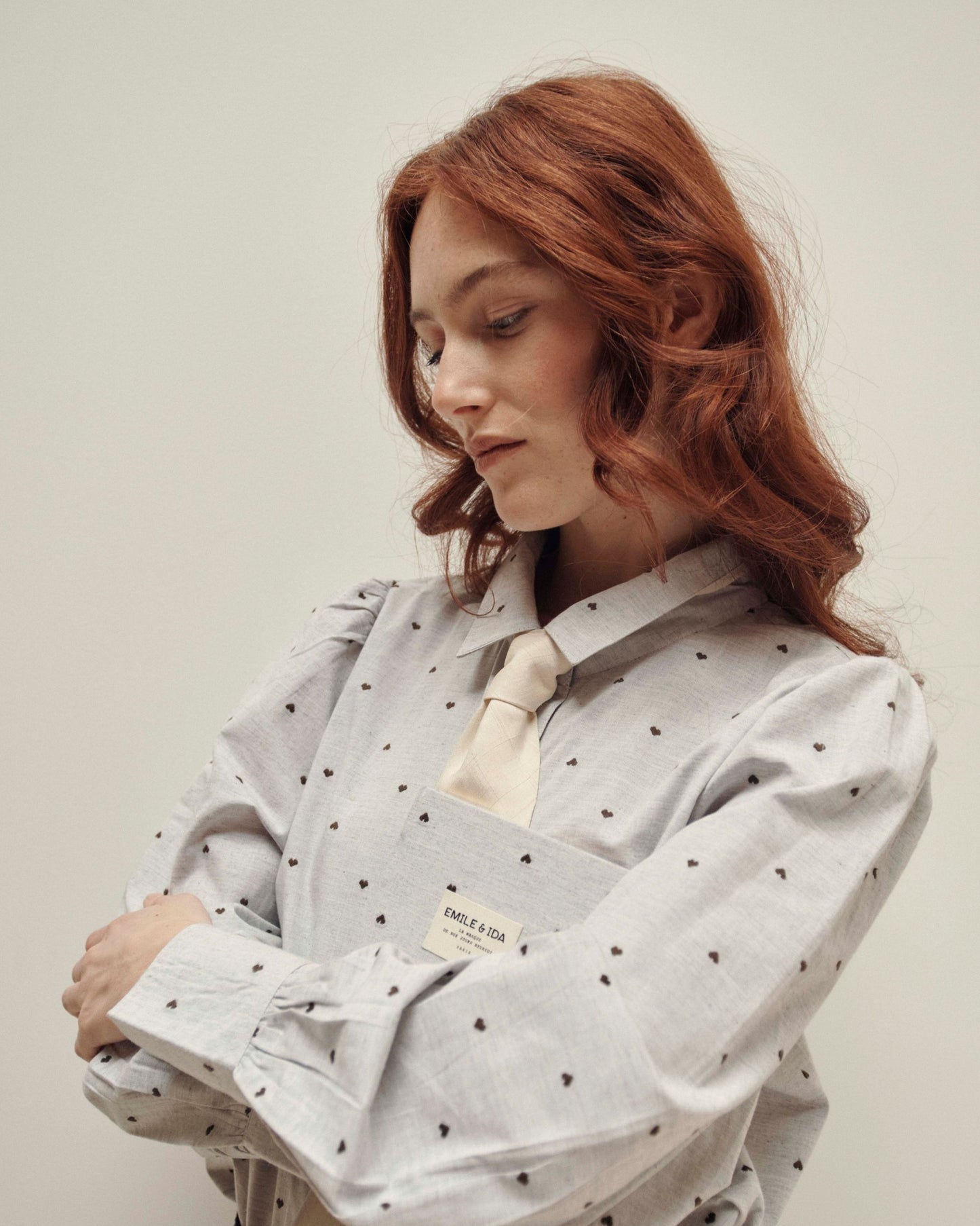 heart jacquard shirt