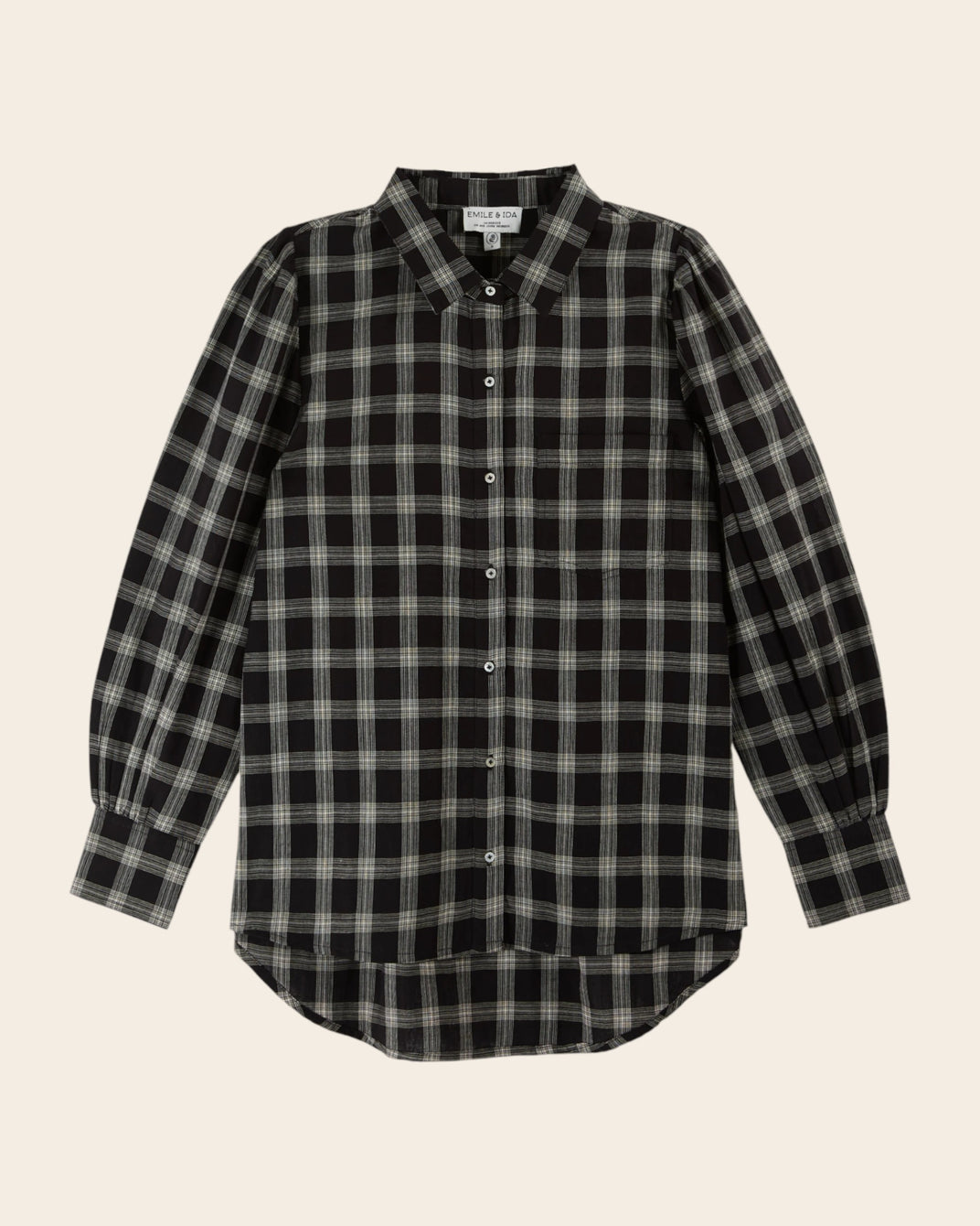 Chemise à carreaux noir