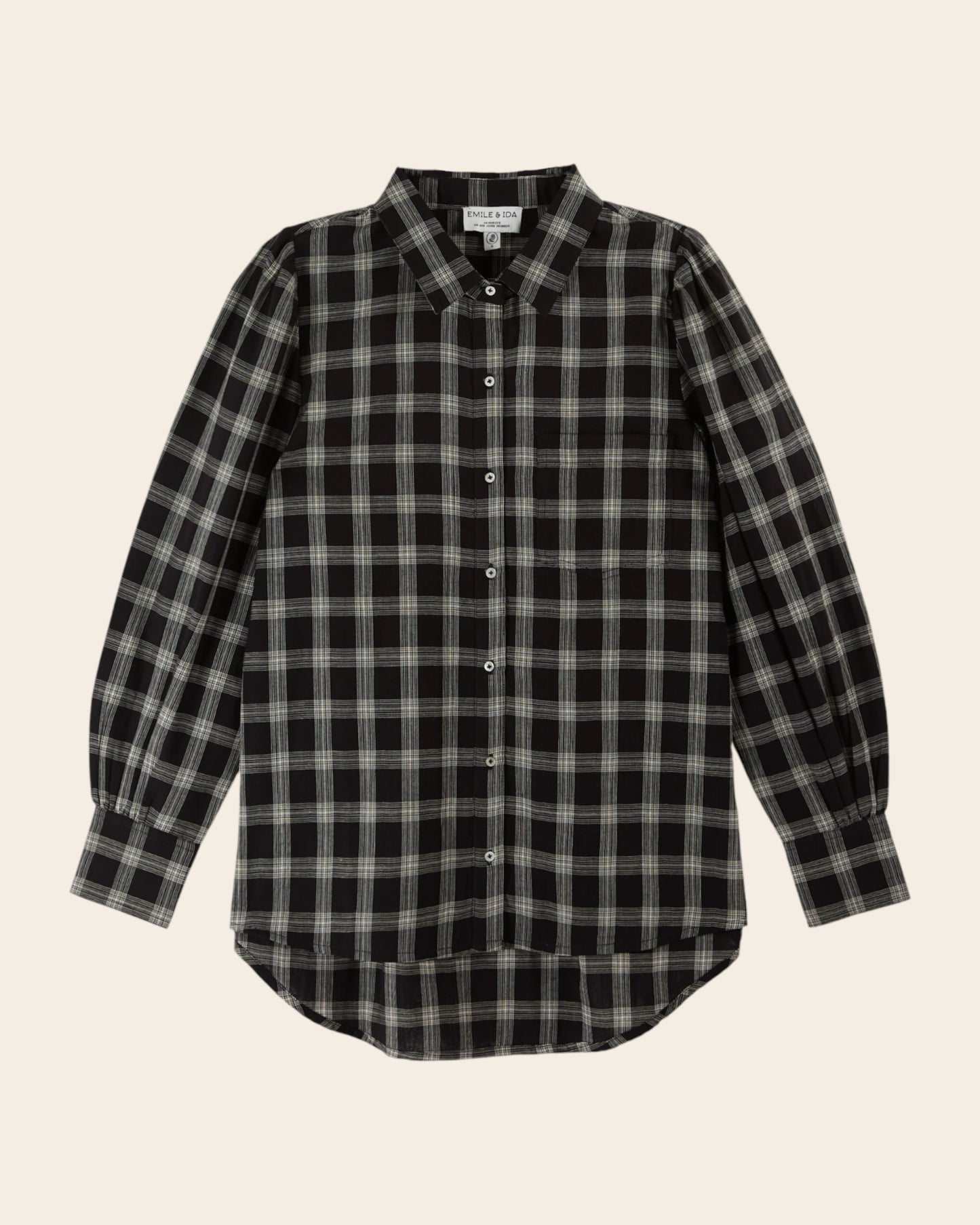 Chemise à carreaux noir