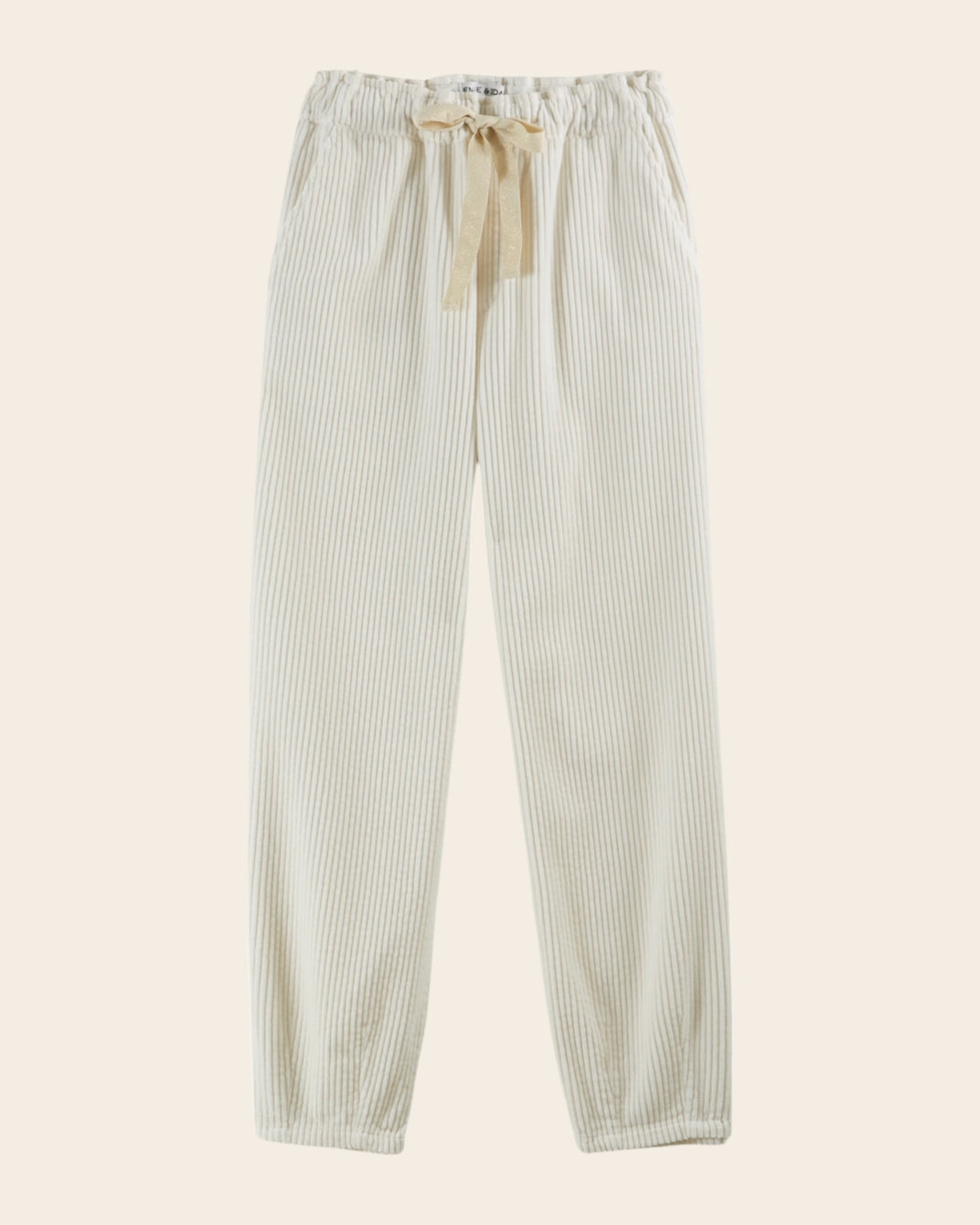 Pantalon velours cotelé écru
