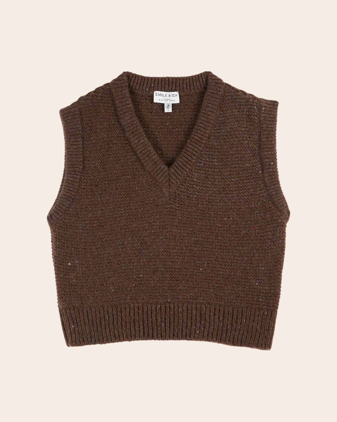 Brown sleeveless sweater