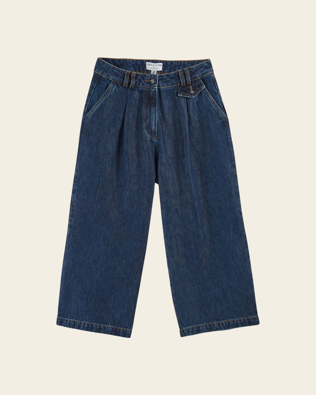 Pantalon 7/8 ème denim bleu