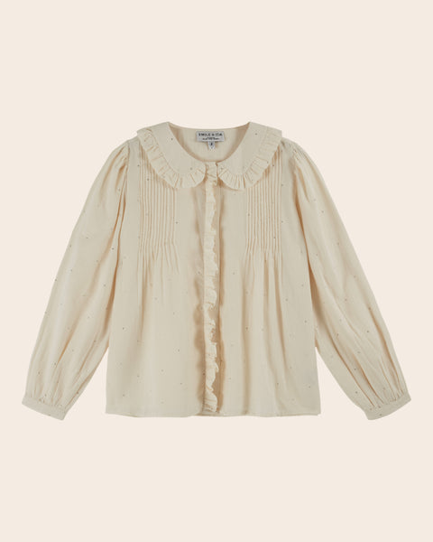 Blouse volantée mukesh crème