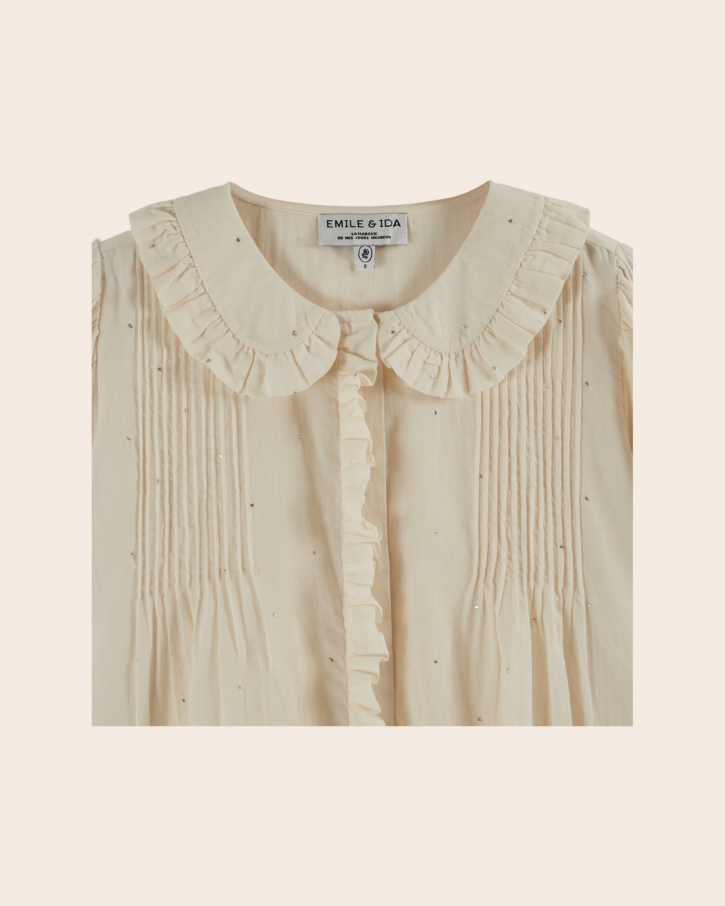 Blouse volantée mukesh crème