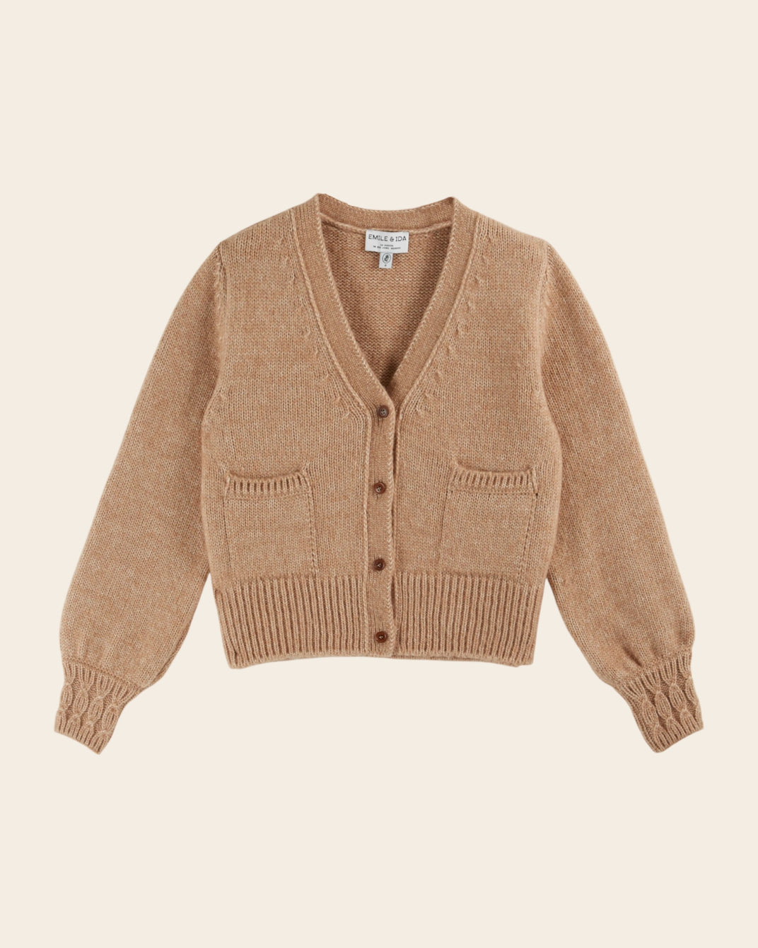beige rib cardigan